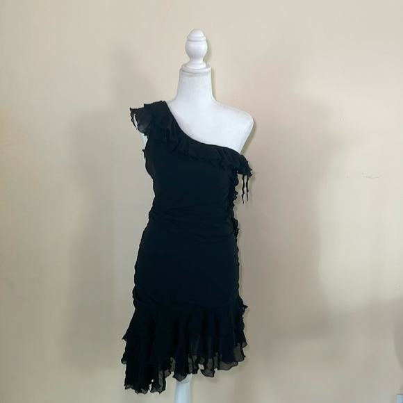 Express Dresses & Skirts - Express Ruffle Silk One-Shoulder Midi Dress